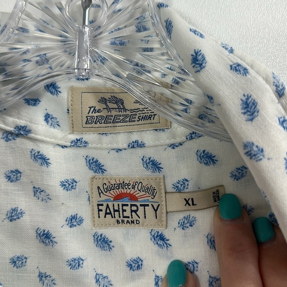 Faherty Breeze Printed short sleeve woven shirt size XL - Picture 6 of 10
